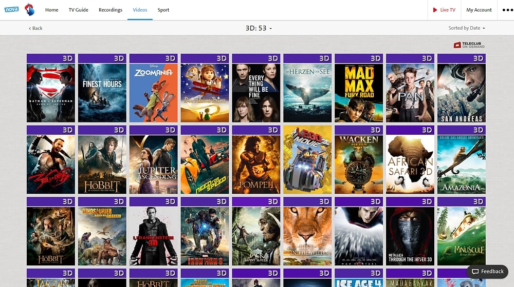 Swisscom TV Air - videotéka