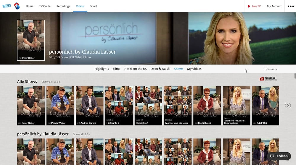 Swisscom TV Air - videotéka