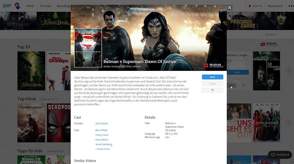 Swisscom TV Air - videotéka