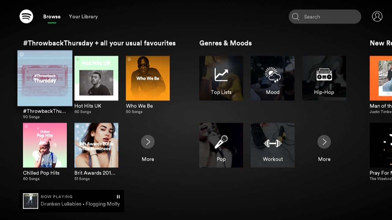 Ukázky britských aplikací Sky Q – přehrávání hudby + ostatní apl