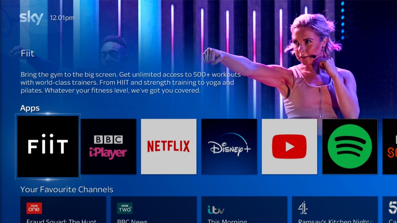 Ukázky britských aplikací Sky Q – přehrávání hudby + ostatní apl