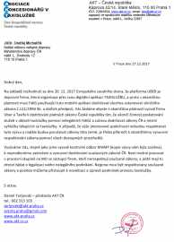Žádost směřovaná na Ministerstvo dopravy ČR.