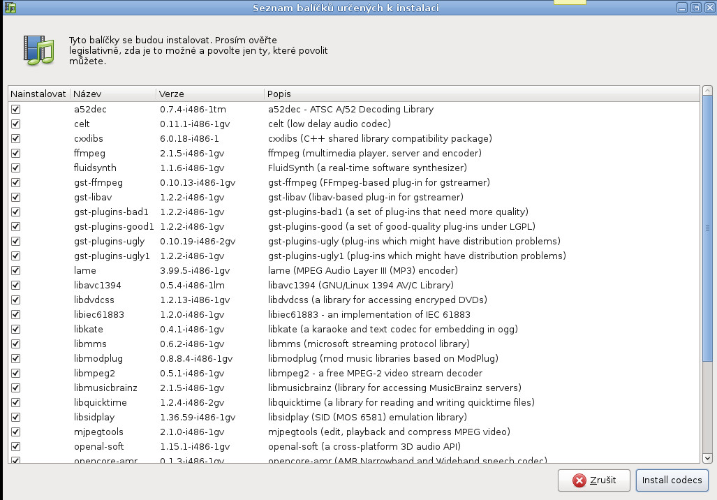 Salix: podpora jazyků a kodeků