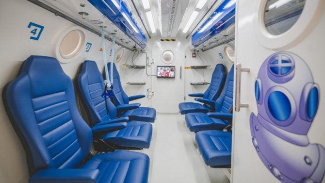 V roce 2020 si Nemocnice České Budějovice zakoupila novou hyperbarickou komoru
