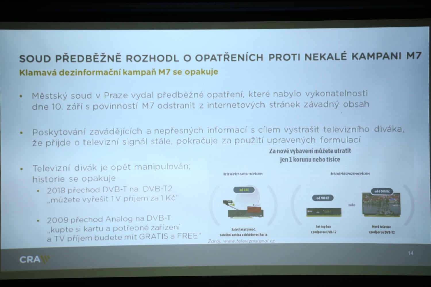 Worskhop ČRA k DVB-T2, říjen 2018