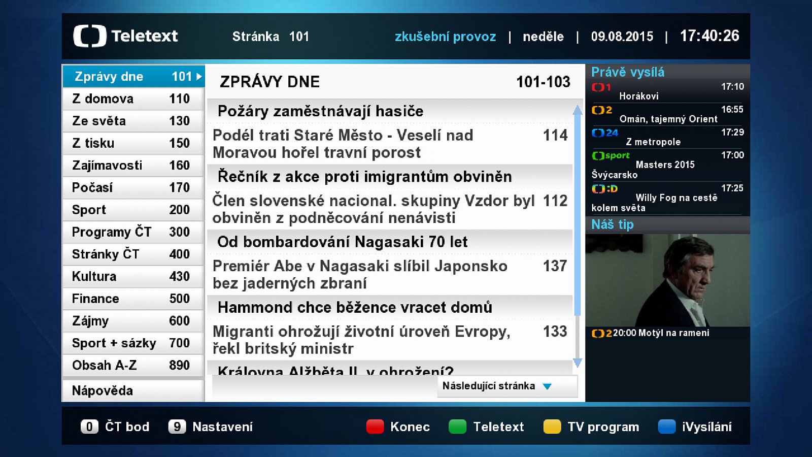 Česká televize vidí budoucnost teletextu v hybridní technologii