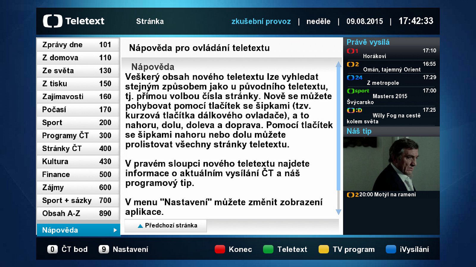 Česká televize vidí budoucnost teletextu v hybridní technologii