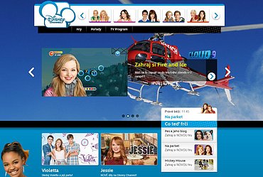 Nový web Disney Channel v ČR a na Slovensku používaný od března 2014. Obrázek lze zvětšit.