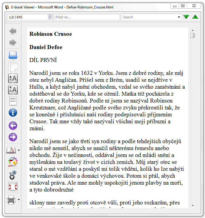 <p>Integrovaná čtečka knih je asi nejslabší stránkou programu</p>