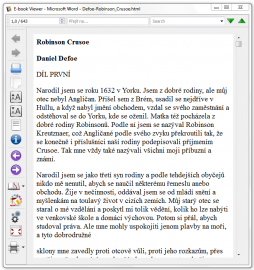 <p>Integrovaná čtečka knih je asi nejslabší stránkou programu</p>