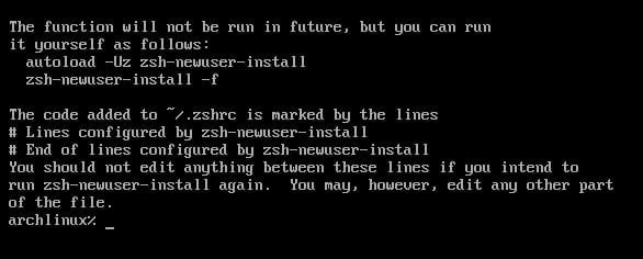 Arch: nastavení zsh pro uživatele