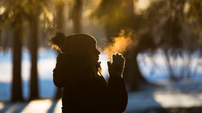 Dýchání pusou v zimě