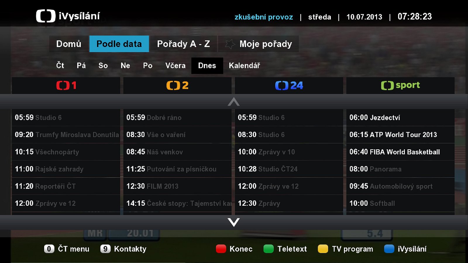 iVysílání dostupné v rámci hybridní televize HbbTV