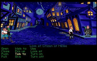 The Secret of Monkey Island - herní obrozovka - Amiga. Větší počet barev na obrazovce je opět nepřehlédnutelný.