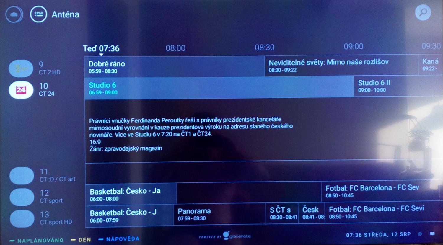 Pokud chvíli spočinete kurzorem na nabídce, objeví se část podrobnějšího popisku.