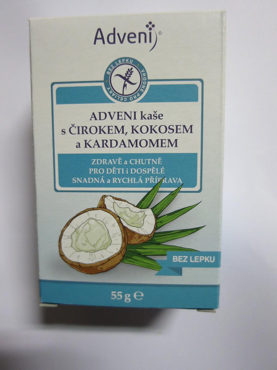 Adveni kaše s čirokem,kokosem a kardamomem, 55 g