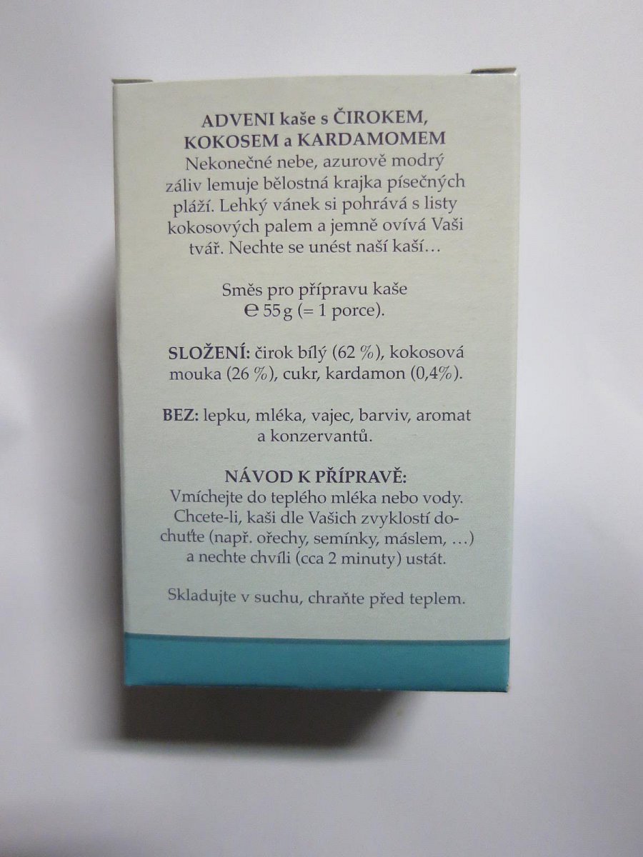 Adveni kaše s čirokem,kokosem a kardamomem, 55 g