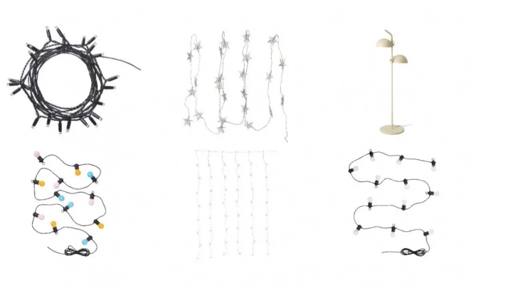 Světelné řetězy a lampy Ikea