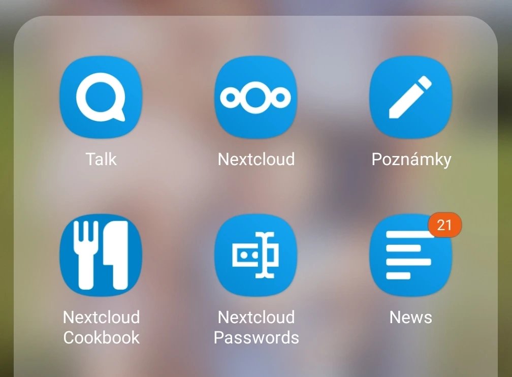 Složka s aplikacemi Nextcloud v Androidu
