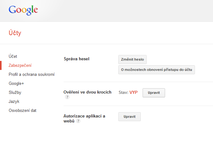 google-nastaveni 2fazoveho overeni