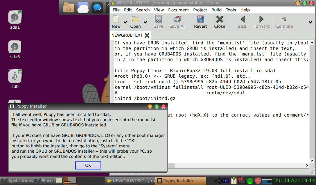 Instalace Puppy Linux 8.0