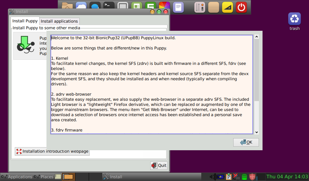 Instalace Puppy Linux 8.0