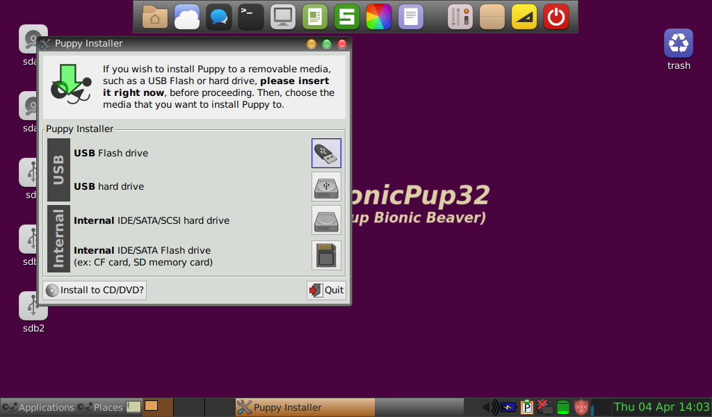 Instalace Puppy Linux 8.0
