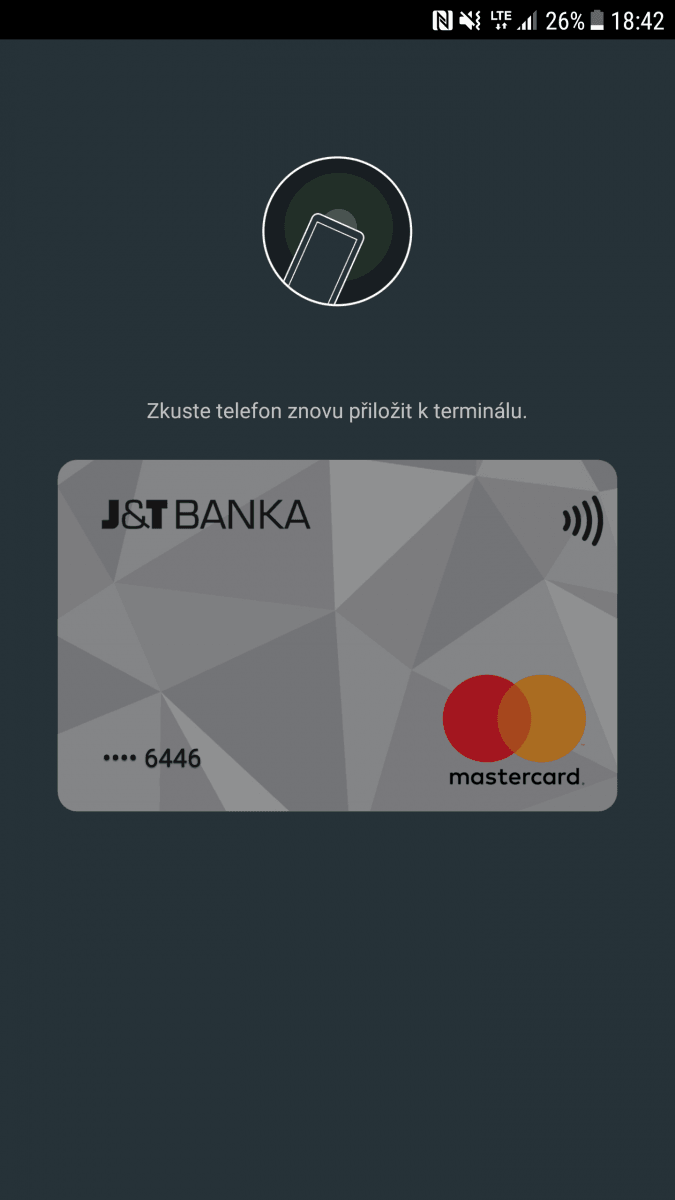 Platební karty J & T Banky v aplikaci Android Pay. (14. 11. 2017)