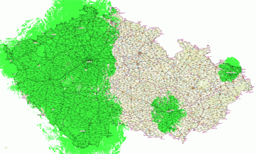 <p>Pokrytí multiplexu&#160;1. Zdroj:&#160;www.digitalnitelevize.cz</p>