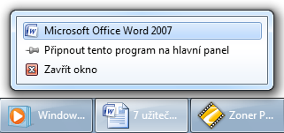 <p>Nabídka je stejná, jen bylo použito pouze levé tlačítko myši</p>