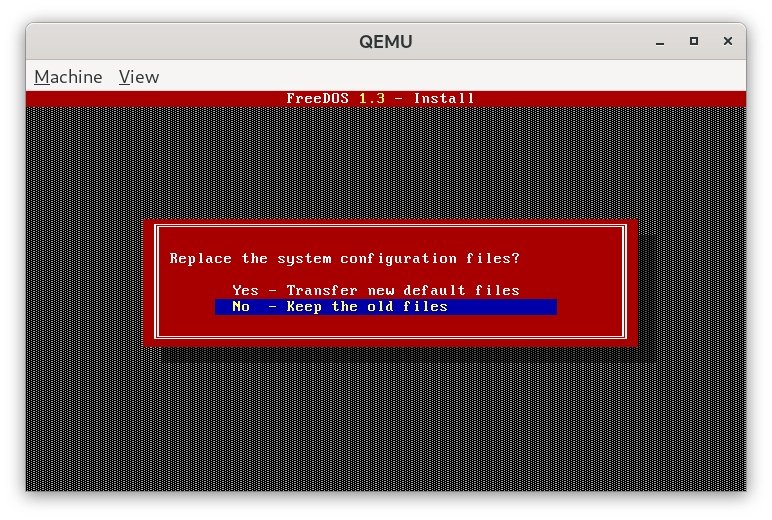 Pocket 386: QEMU a FDISK