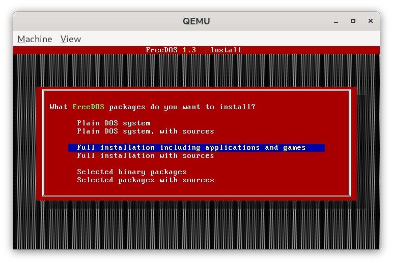 Pocket 386: QEMU a FDISK