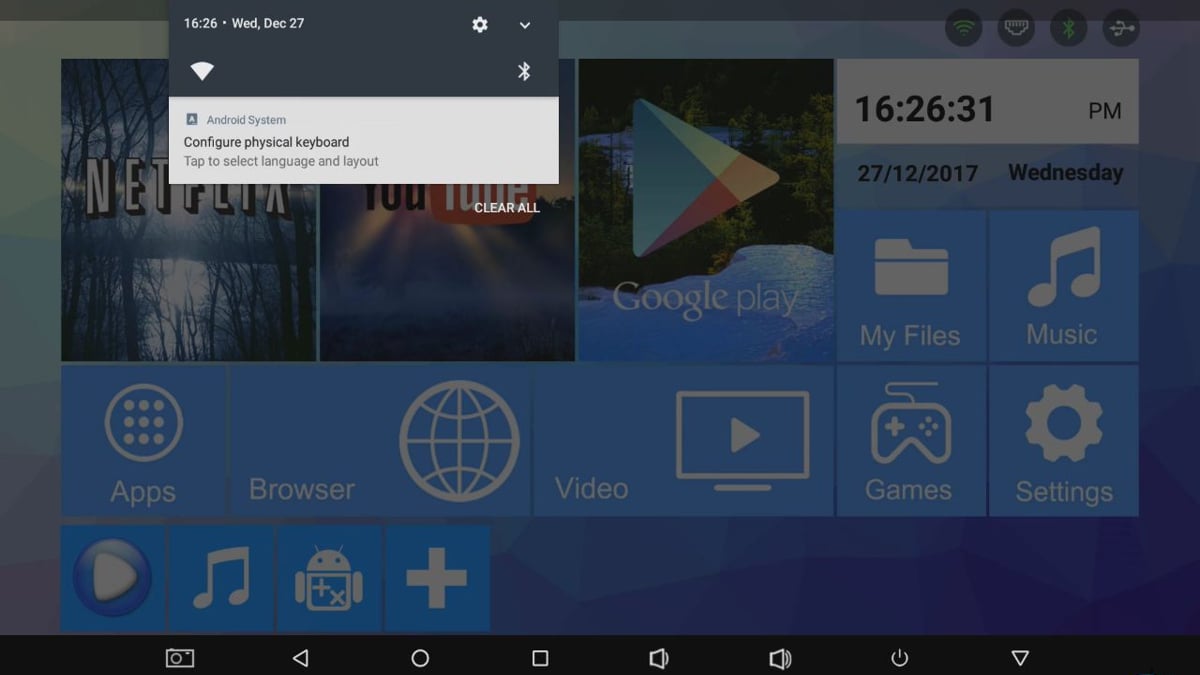 Alfawise H96 Mini - Hlavní stránka a GUI