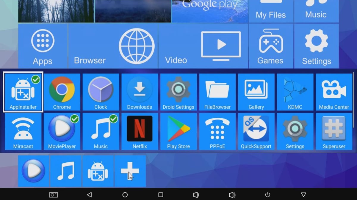 Alfawise H96 Mini - Hlavní stránka a GUI