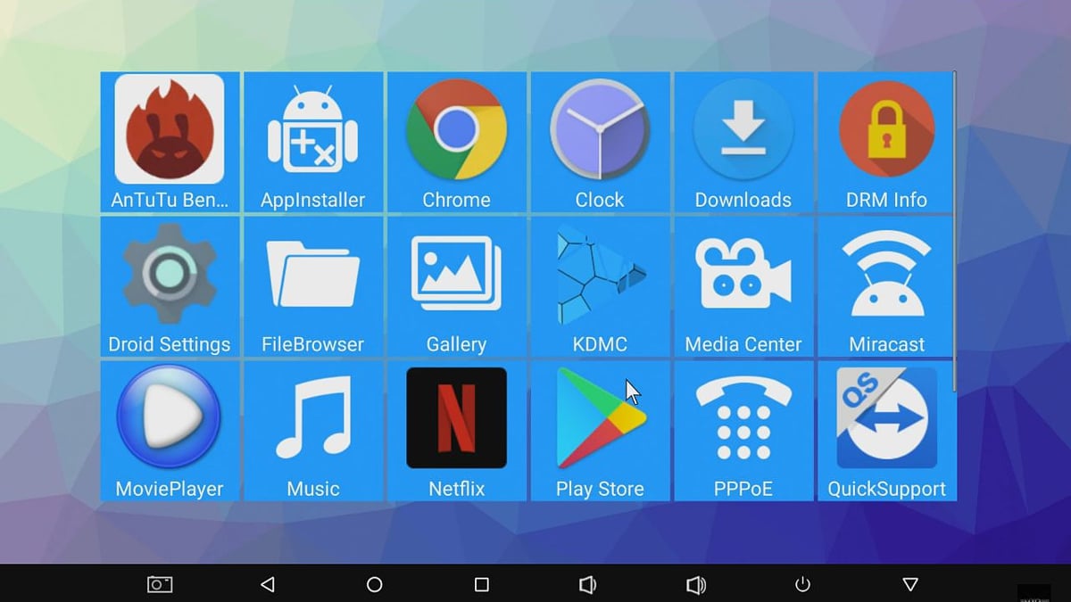 Alfawise H96 Mini - Hlavní stránka a GUI