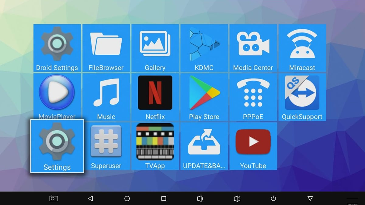 Alfawise H96 Mini - Hlavní stránka a GUI