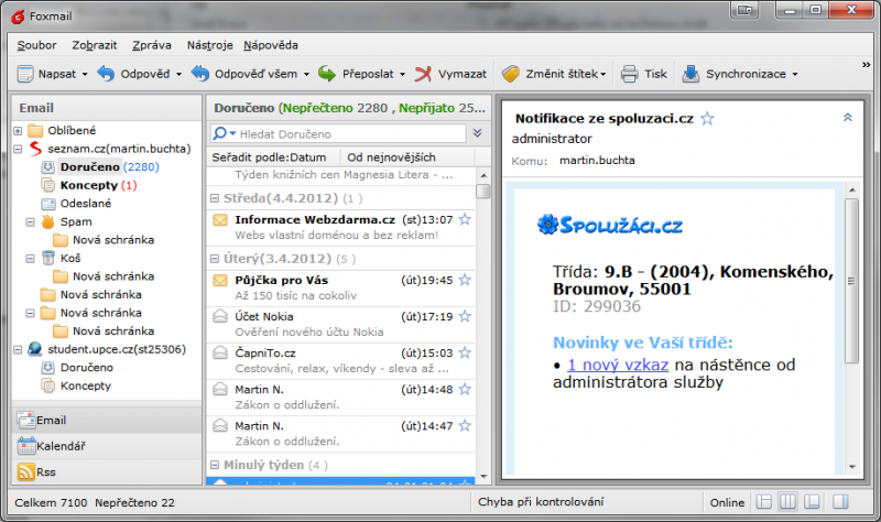 Foxmail je povedený emailový klient, který zastoupí Outlook