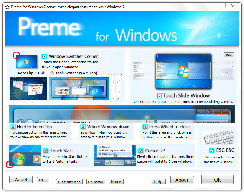 <p>Preme for Windows 7 - balíček několika nových funkcí do tohoto systému</p>