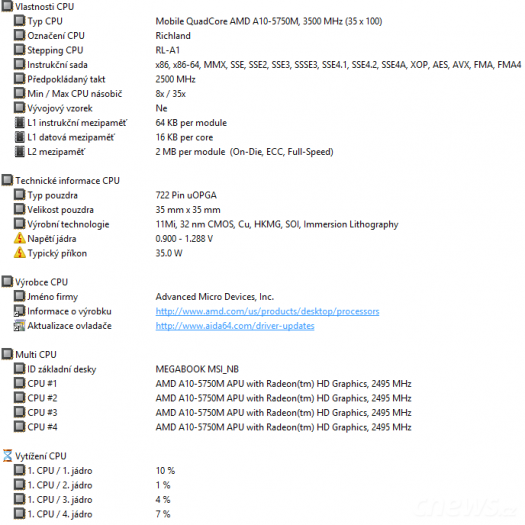 AMD A10-5750M