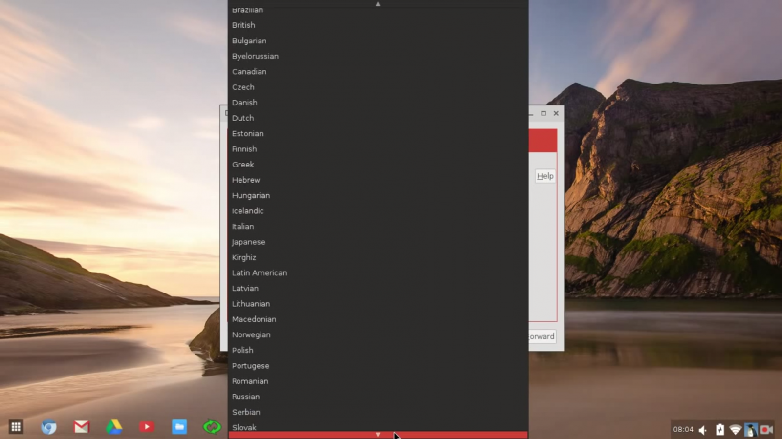 Ve výběru jazyka je i čeština a slovenština.