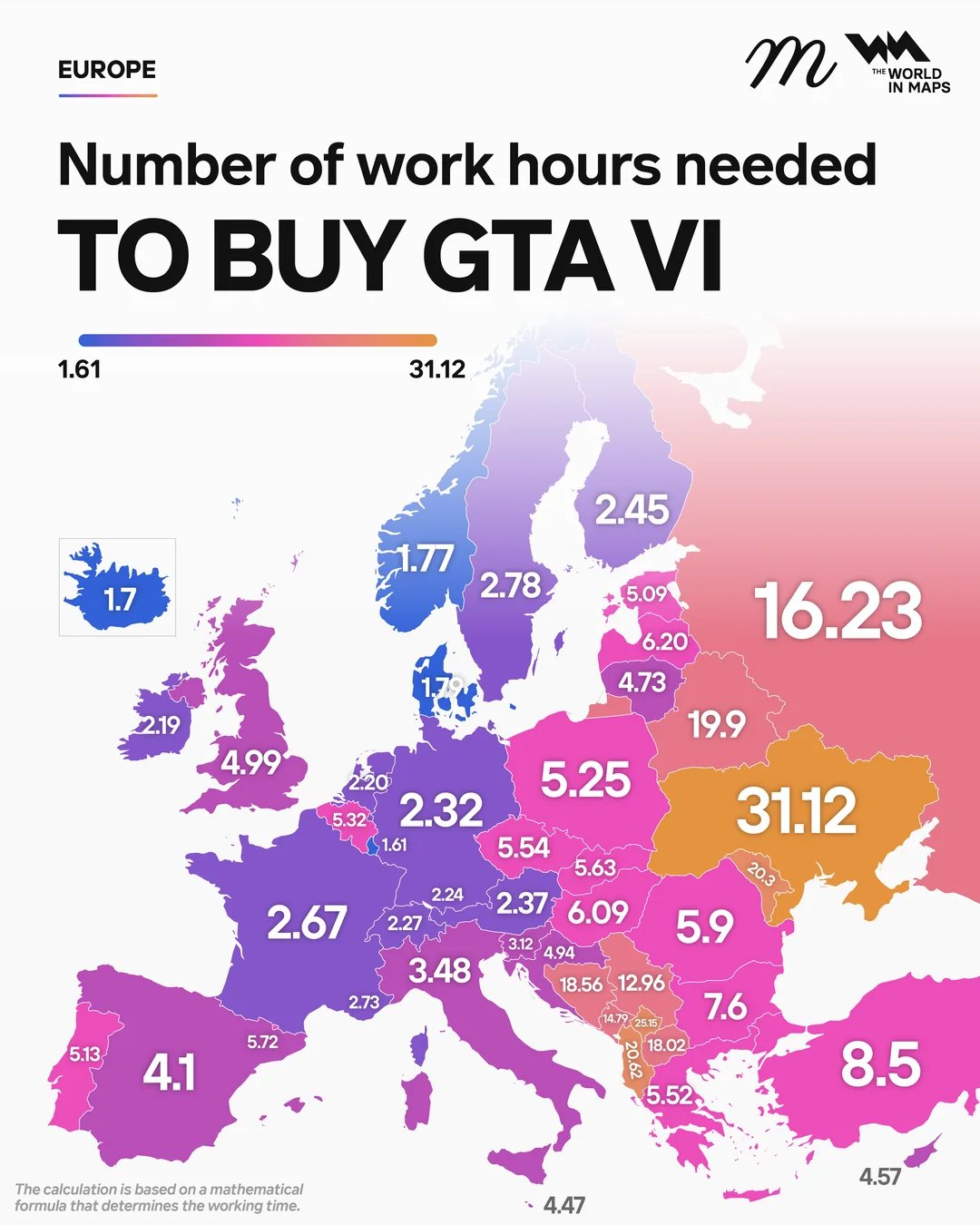 Počet odpracovaných hodin na nákup GTA VI ve standardní edici.