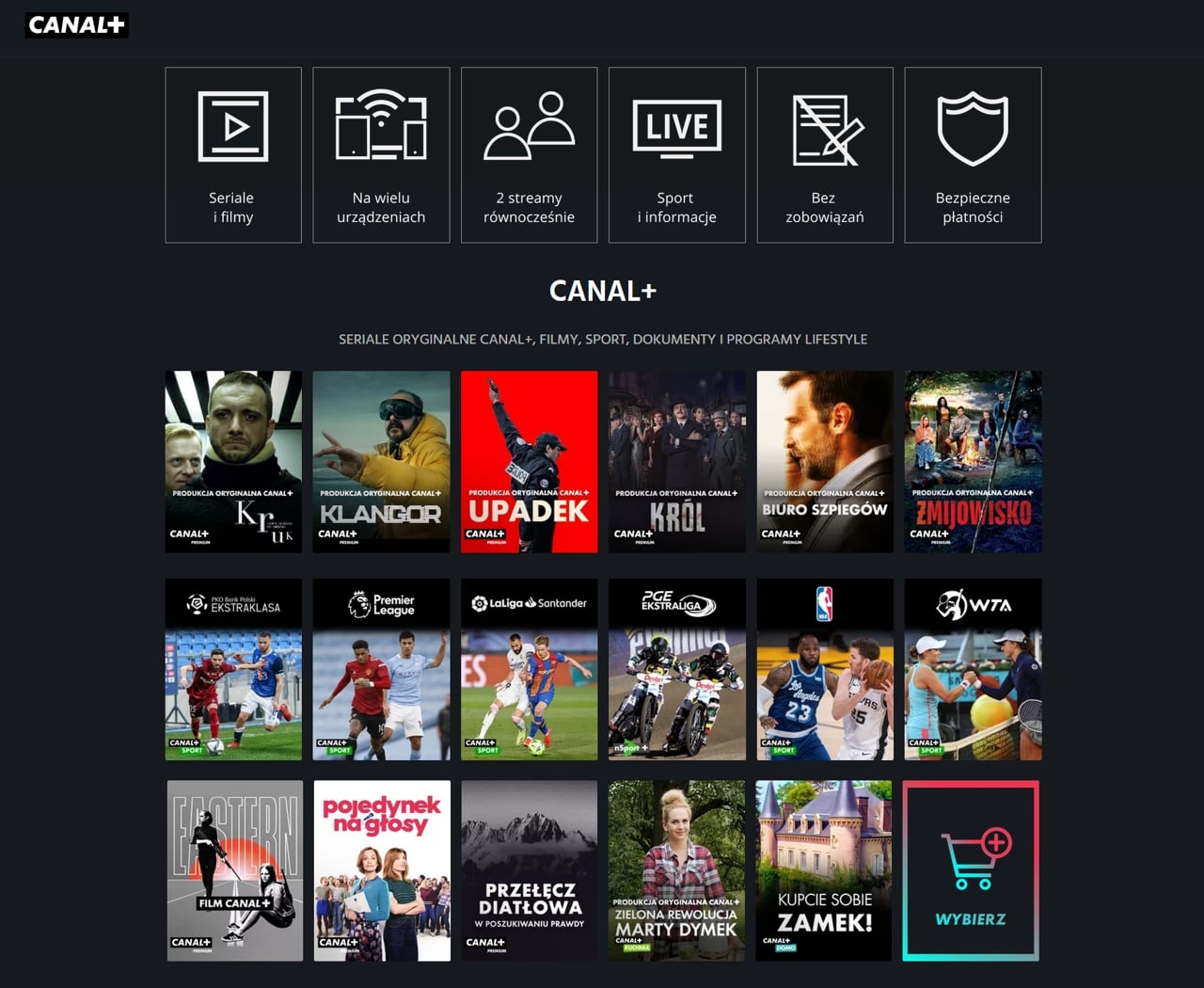 Nabídky streamovacích platforem francouzského a polského Canal+