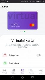 Virtuální karta Twisto v aplikaci pro Android. (05/2020)