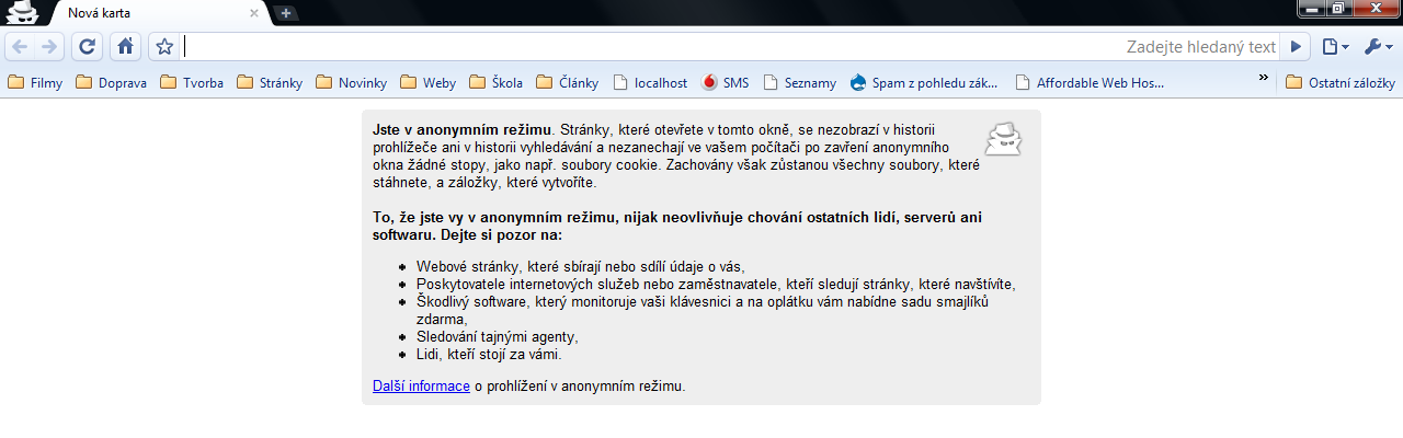 Okno utajeného surfování