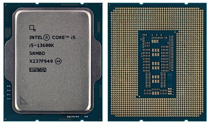 Intel Core i5-13600K spredu a zozadu