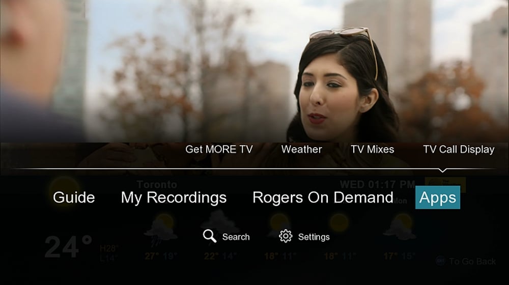 Přístupové menu a menu aplikací