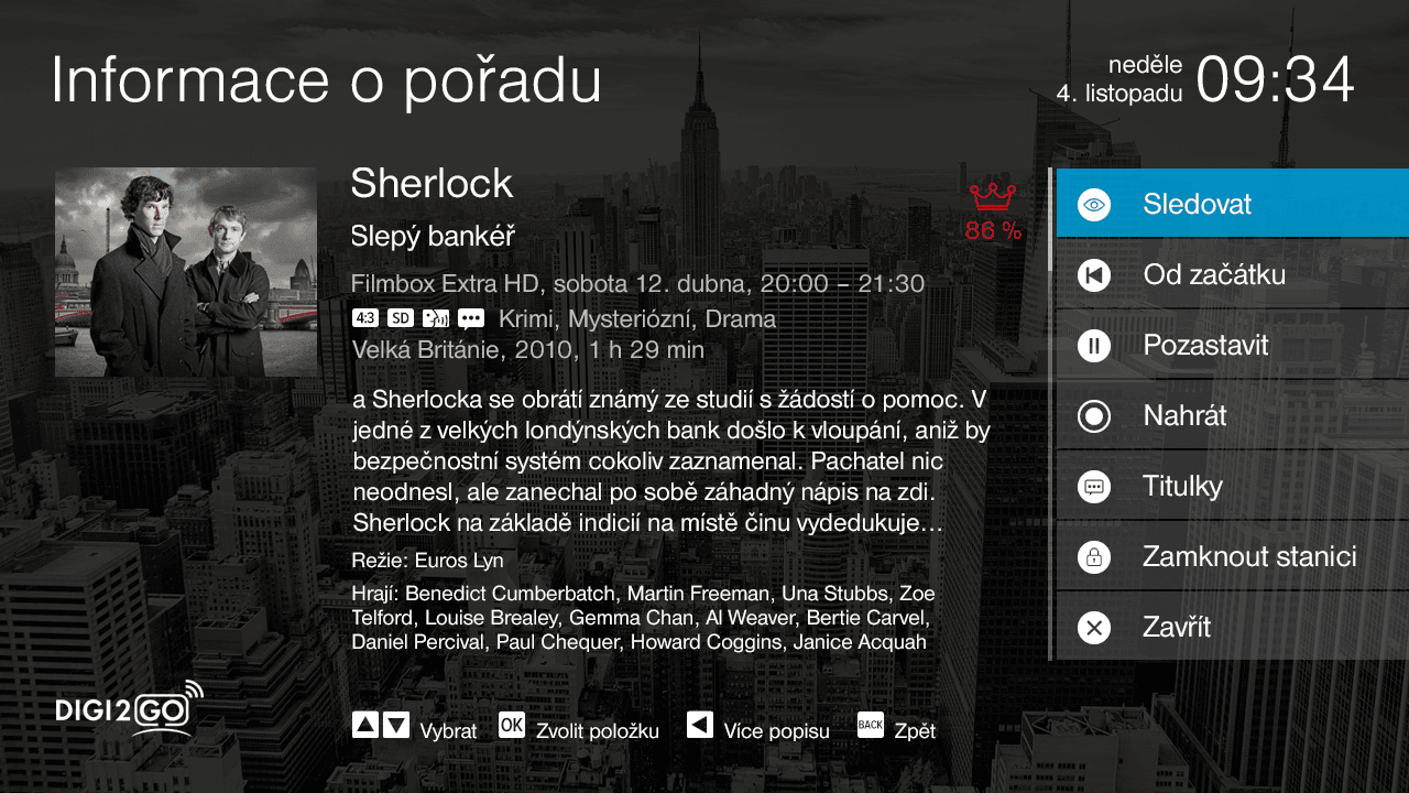 Aplikace 4NET.TV pro set-top boxy