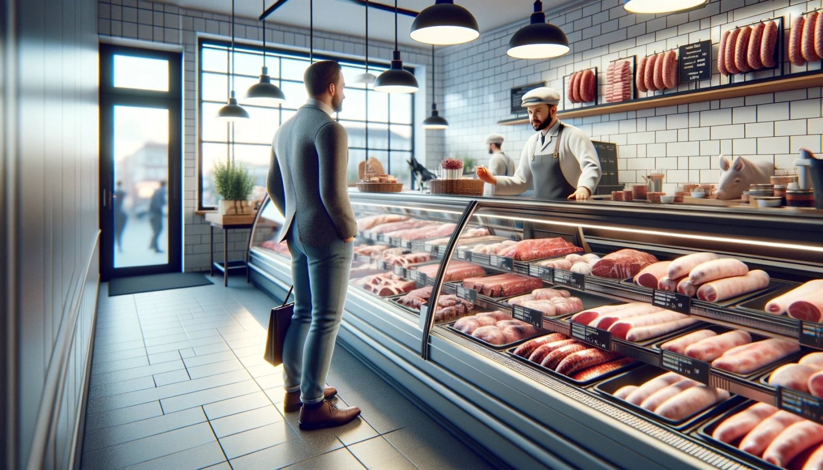 Řeznictví v představách AI.