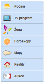 <p>V levé liště dostaly přednost nejoblíbenější služby</p>