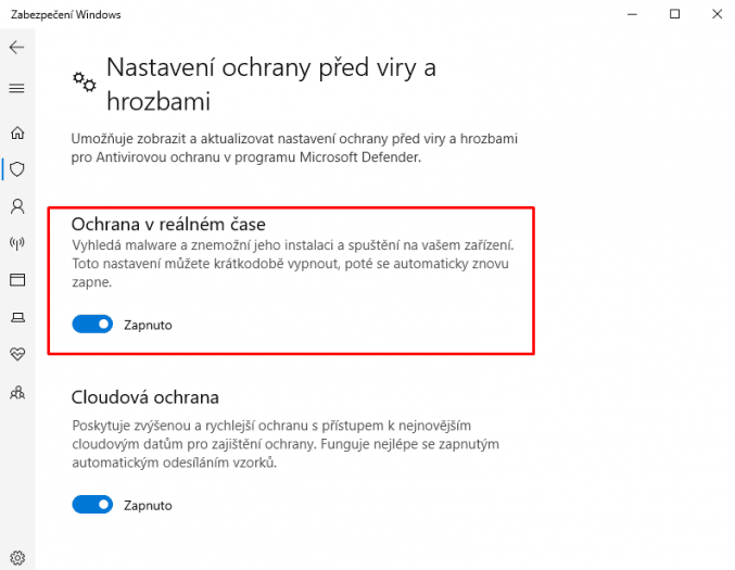 Jak vypnout Windows Defender 4. část